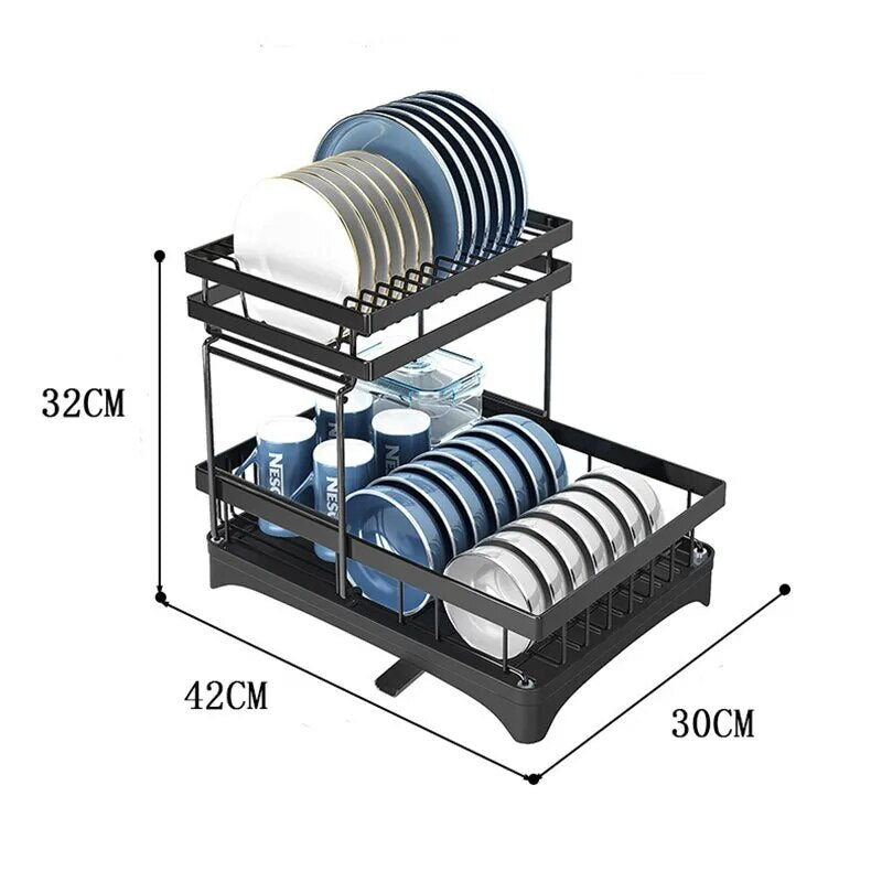 Organizador e Escorredor de Pratos e Talheres 2 Andares | Prático e Inovador - Said Express