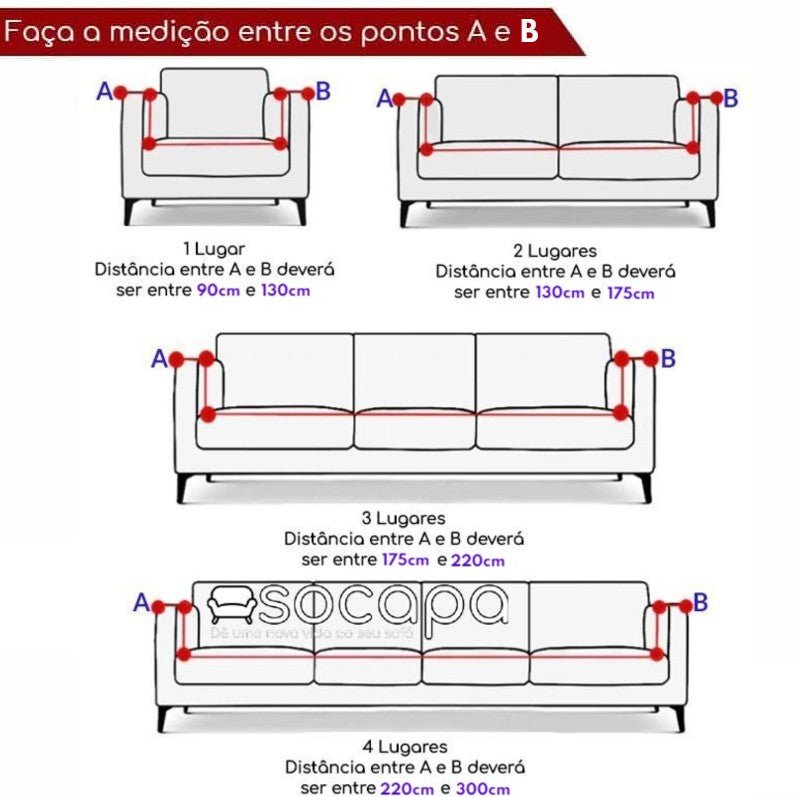 Capa Sofá Simple c/ Tecido Spandex + Brinde - Said Express